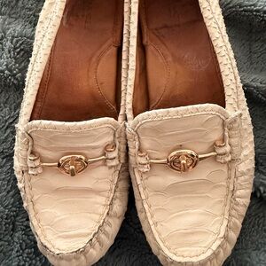 Coach Cream Textured Loafers
